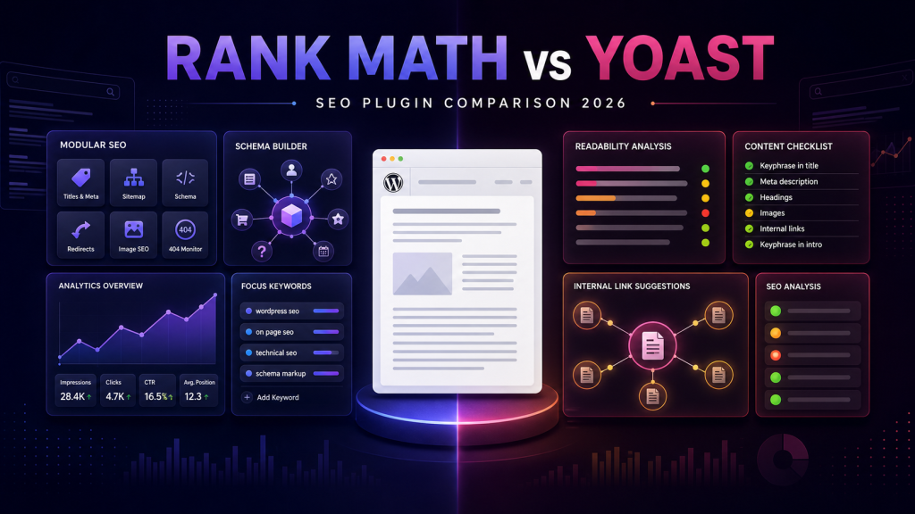 Rank Math vs Yoast SEO 2026 WordPress plugin comparison